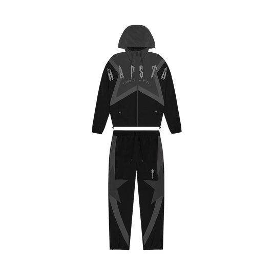 Trapstar Irongate Arch Star Shell Tracksuit 'Black' — XXS — Front View