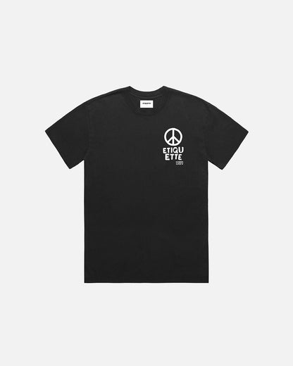 Etiquette PEACE TEE 'BLACK' — Faded Black — Size S — Front View