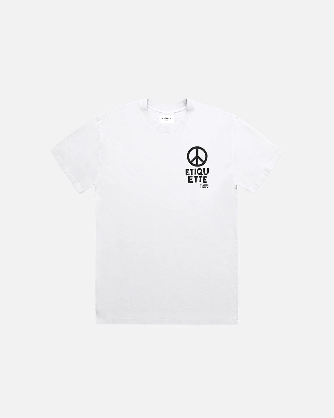 Etiquette PEACE TEE 'WHITE' — White — Size S — Front View