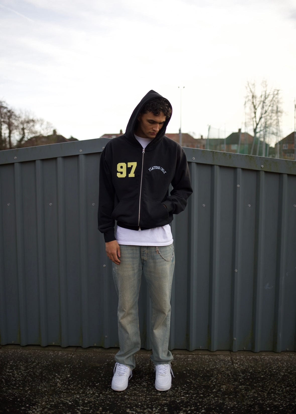 PLAYERS ONLY BLACK JERSEY ZIP HOODIE — Small — Detail View