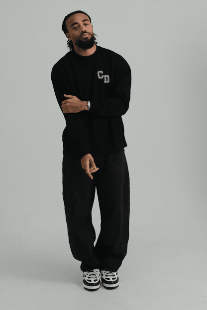 Cardair CD Logo Long Sleeve T shirt - Black — S — Side View