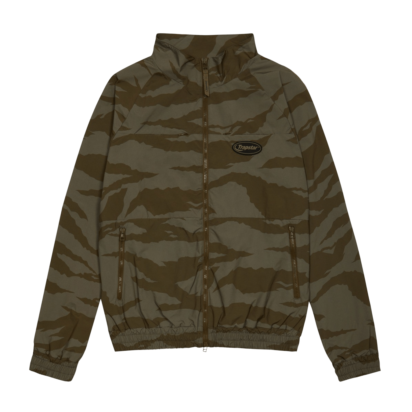 Trapstar Hyperdrive Zip Track Top - Tiger Camo Khaki — XXS — Front View