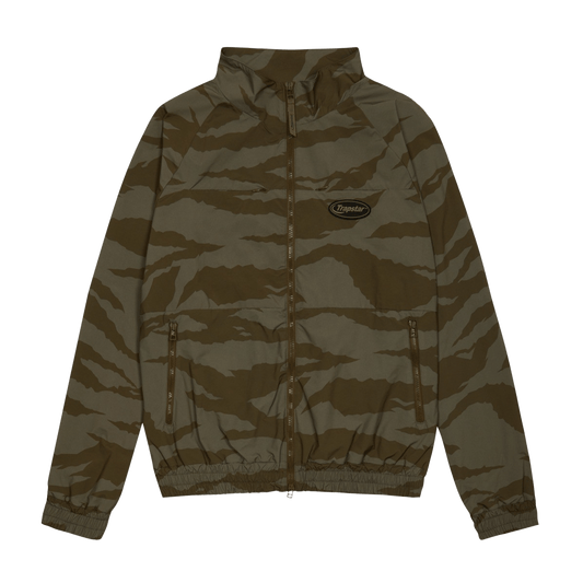 Trapstar Hyperdrive Zip Track Top - Tiger Camo Khaki — XXS — Front View