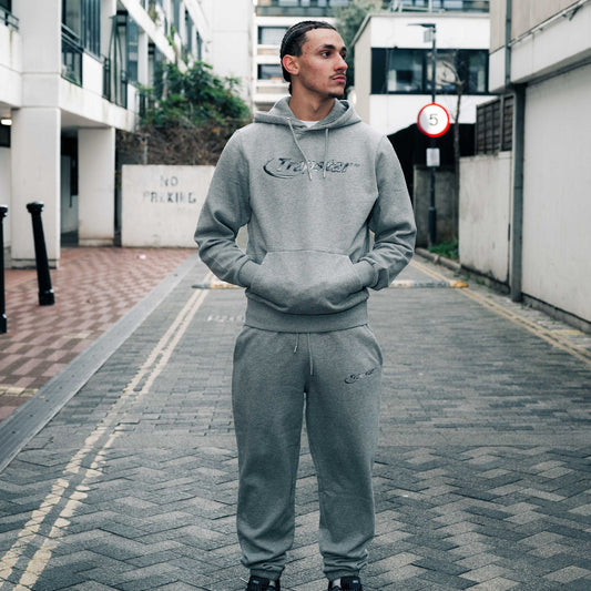 Trapstar Hyperdrive Monochrome Tracksuit 'Grey' — XXS — Side View