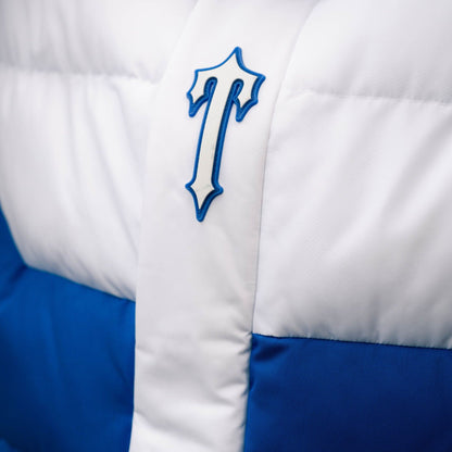 Trapstar Decoded Puffer 25 'White Blue' — XXS — Back View