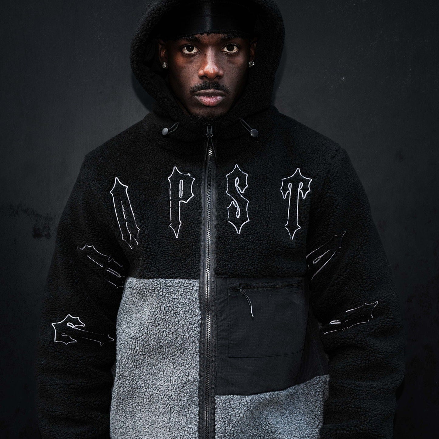Trapstar Irongate Borg Jacket 'Black' — XXS — Back View