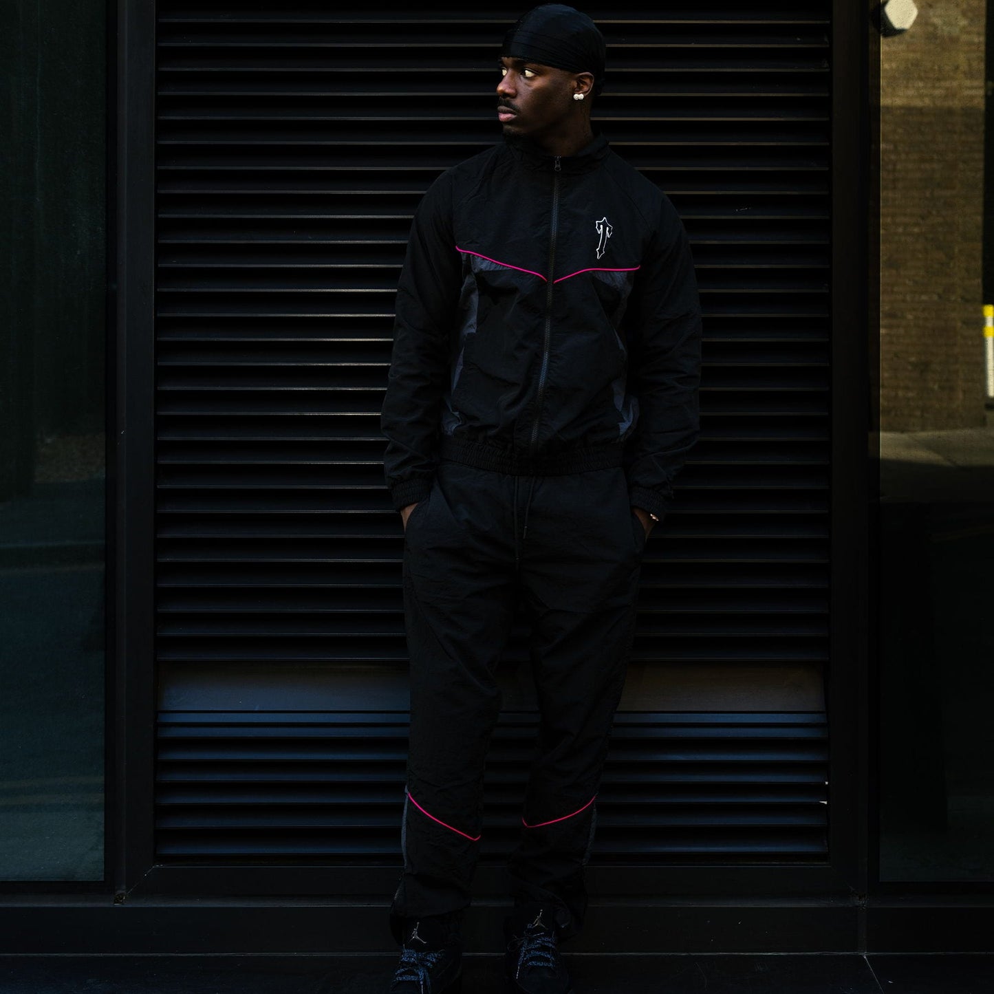 Trapstar Irongate Shell Tracksuit 'Black Pink' — XXS — Back View