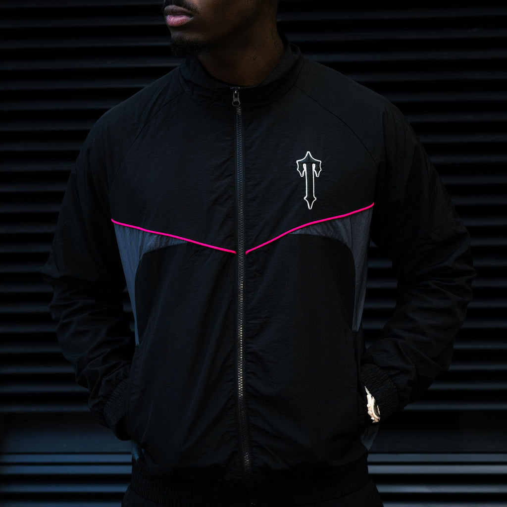 Trapstar Irongate Shell Tracksuit 'Black Pink' — XXS — Detail View