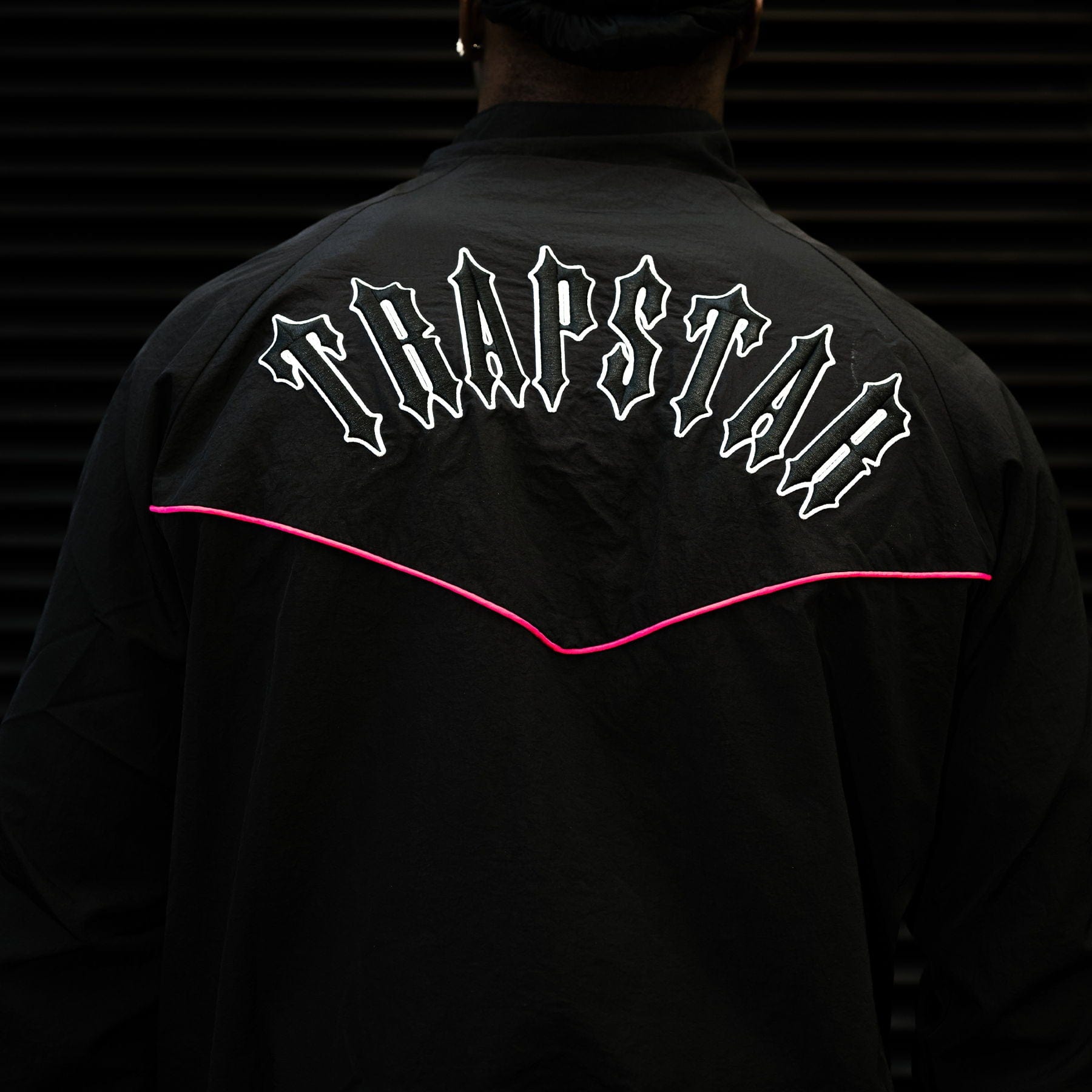 Trapstar Irongate Shell Tracksuit 'Black Pink' — XXS — Top View