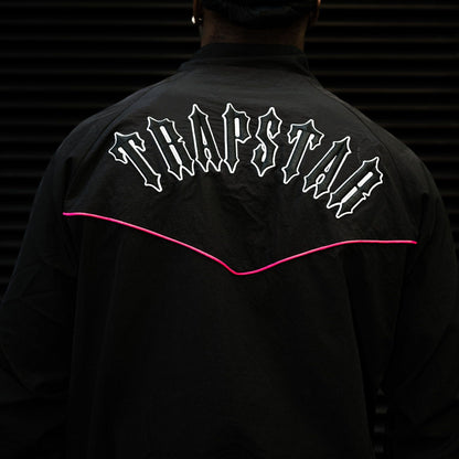 Trapstar Irongate Shell Tracksuit 'Black Pink' — XXS — Top View