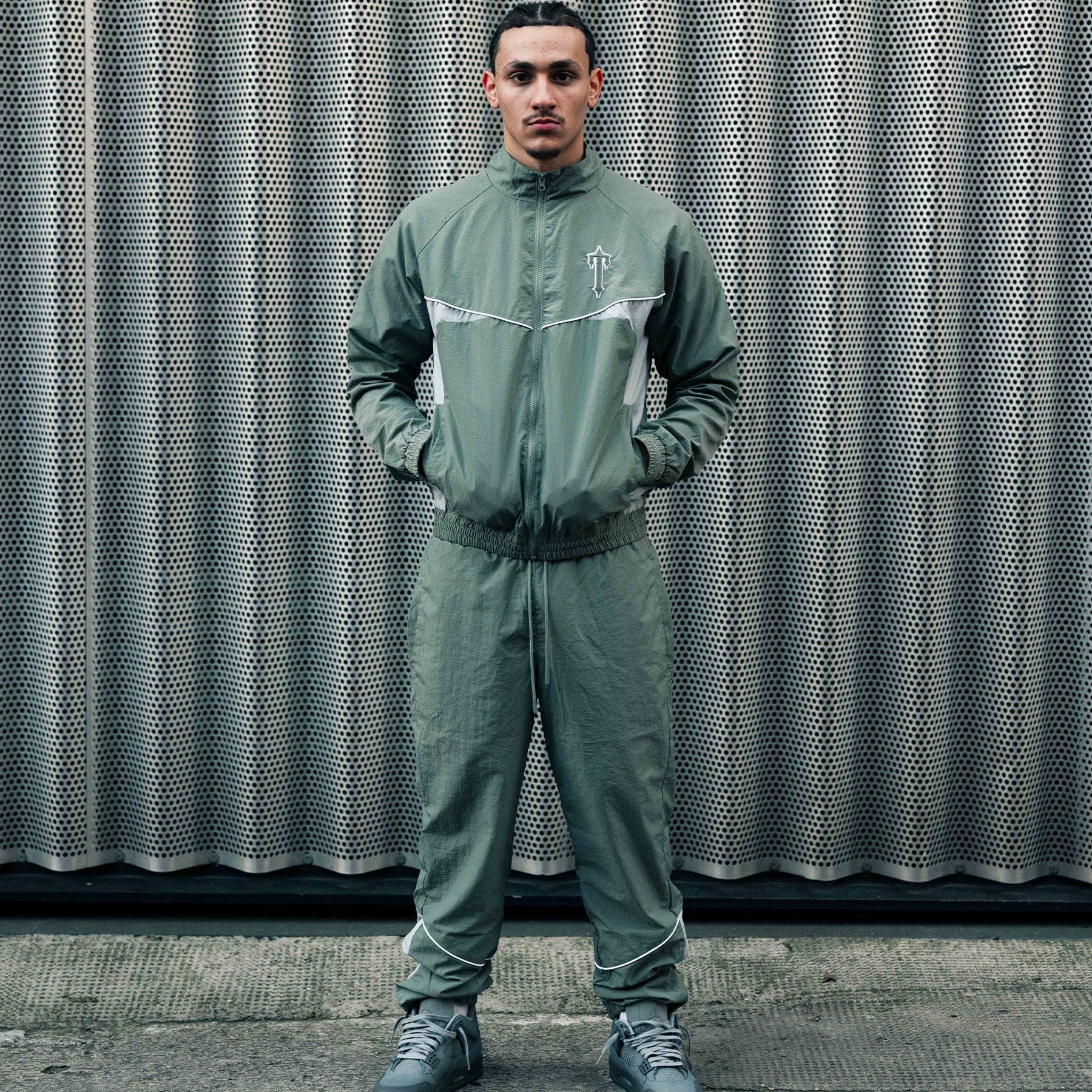 Trapstar Irongate Shell Tracksuit 'Khaki' — XXS — Back View