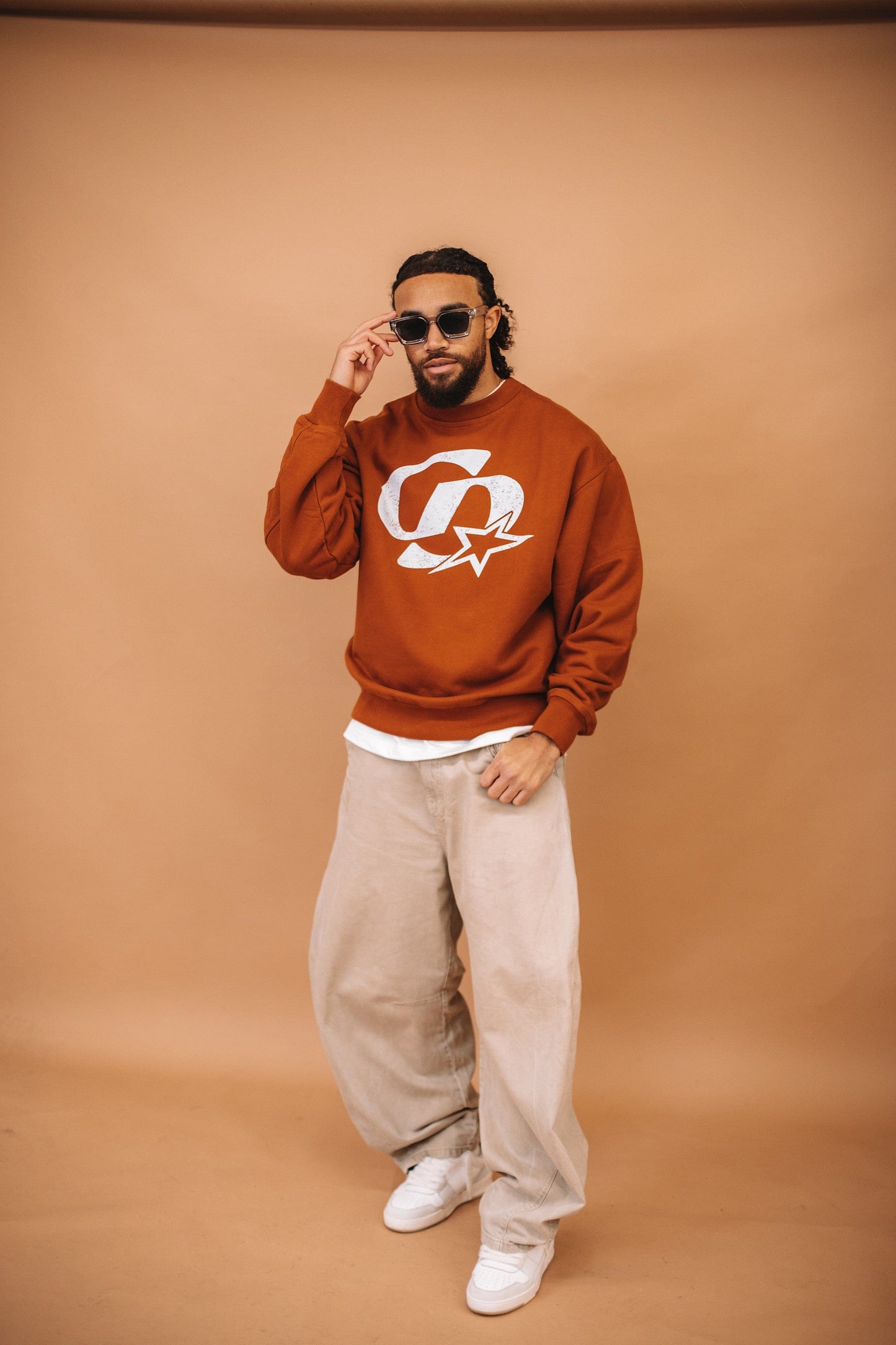 Cardair CD Star Sweatshirt - Burnt Orange — S — Side View