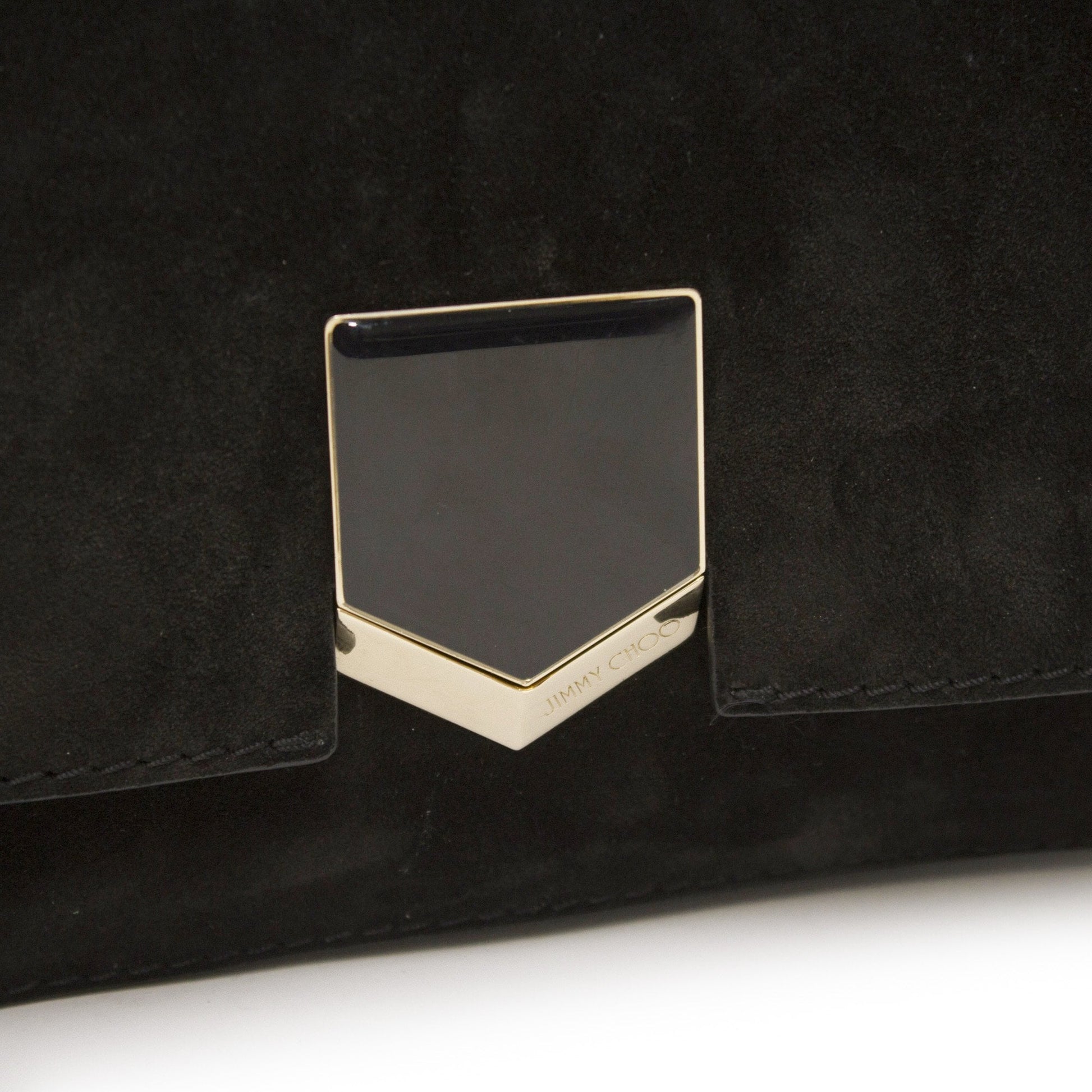 Jimmy Choo Cross Body Lockett  in Black, Suede — Back View
