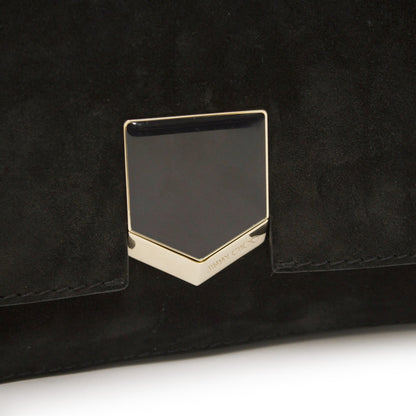 Jimmy Choo Cross Body Lockett  in Black, Suede — Back View