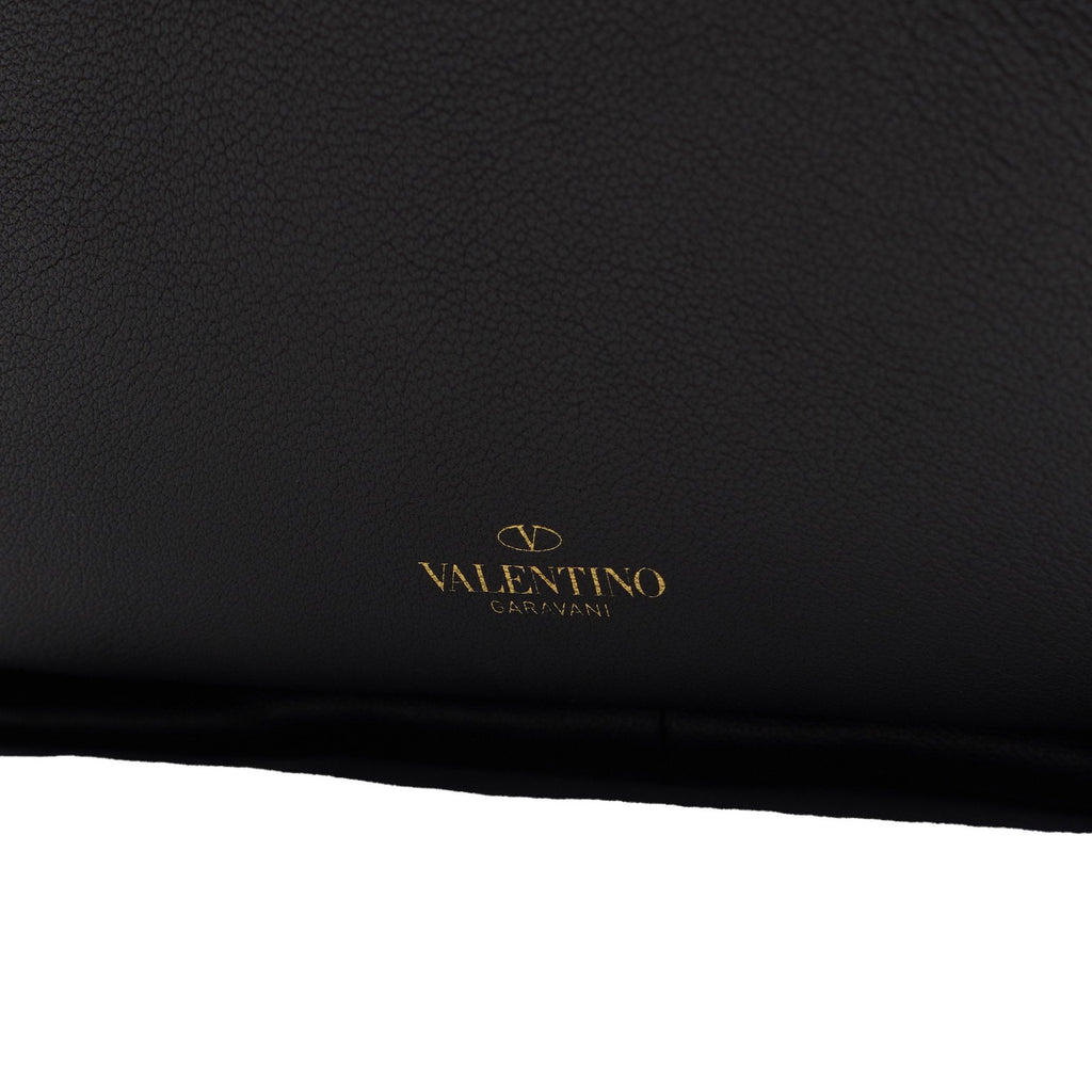 Valentino Tote Rockstud Hobo in Black, Calfskin — Detail View