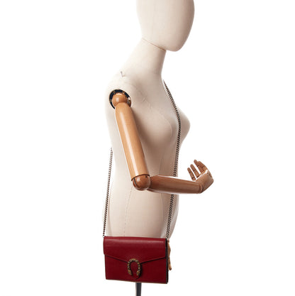 Gucci Cross Body Dionysus Chain Wallet in Hibiscus Red, Leather — Alternate View 18