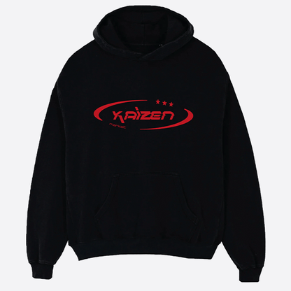 KAIZEN MARKET HI JACKER HOODIE BLACK — SMALL — Side View