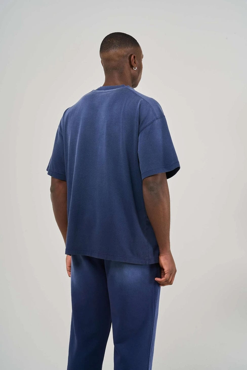 KAIZEN MARKET BLANK HEAVYWEIGHT FADE OUT TEE BLUE — XS — Back View