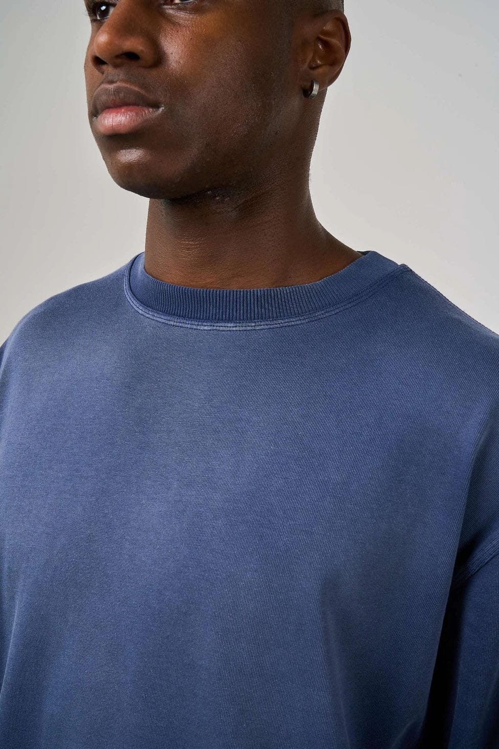 KAIZEN MARKET BLANK HEAVYWEIGHT FADE OUT LONGSLEEVE TEE BLUE — XS — Top View