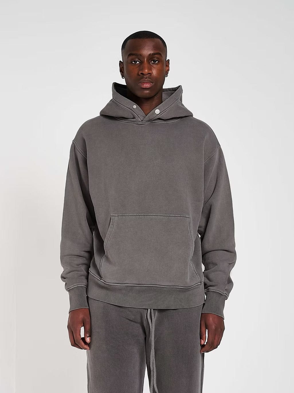 KAIZEN MARKET BLANK HEAVYWEIGHT WASHED HOODIE — XS — Back View