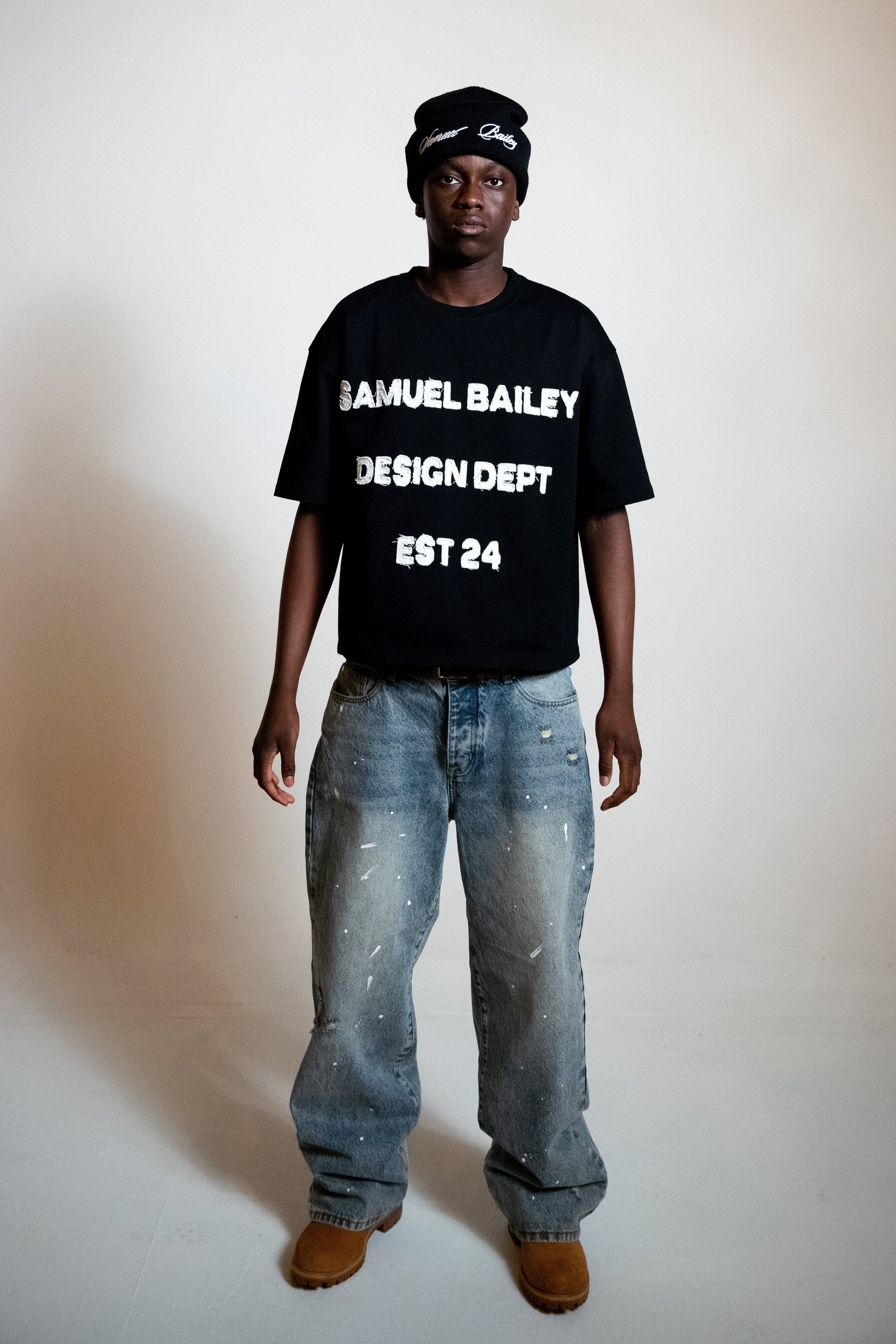 Samuel Bailey Black Design Dept Tee — S — Back View