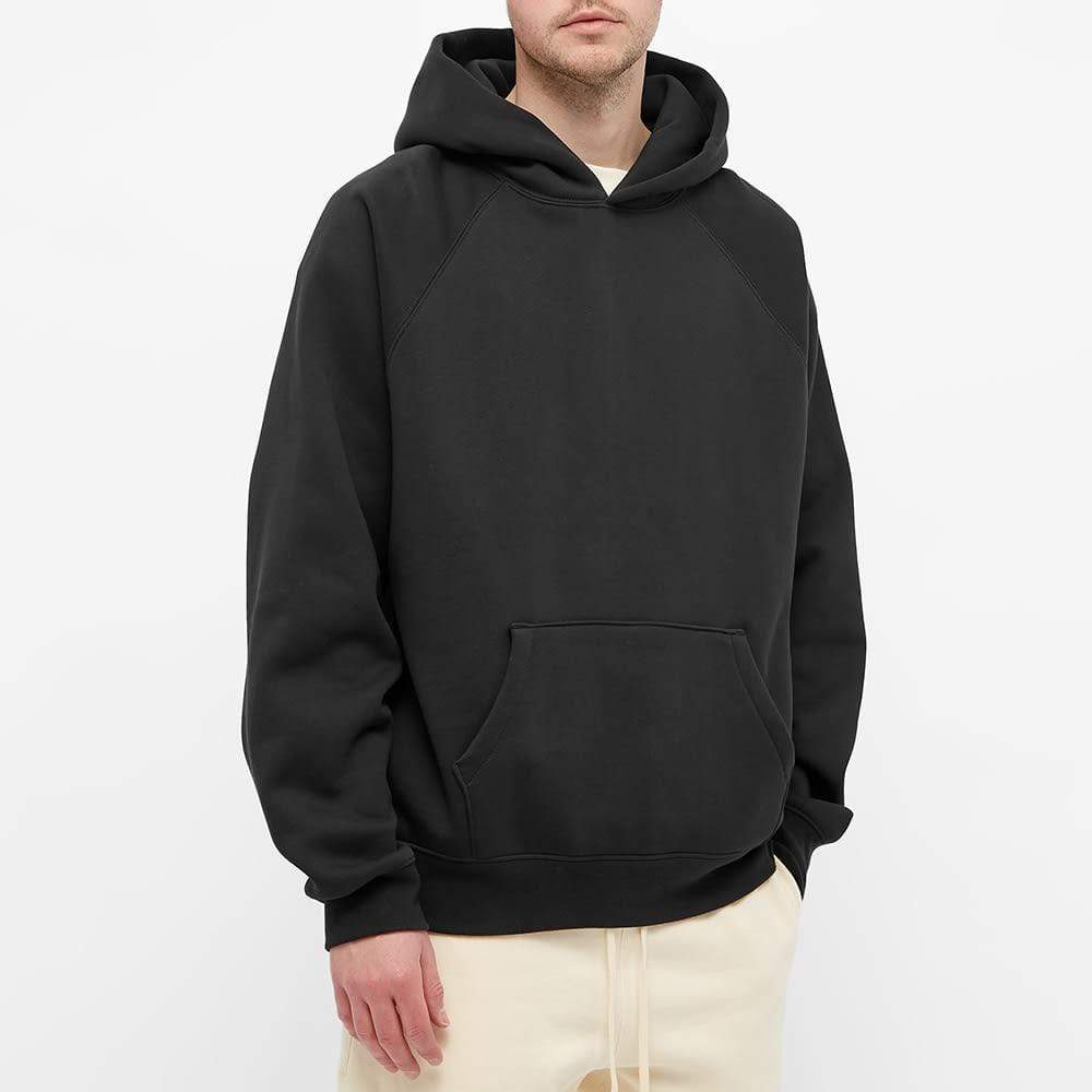 FEAR OF GOD ESSENTIALS Pull-Over Hoodie (SS21) Black/Stretch Limo — XXS — Back View