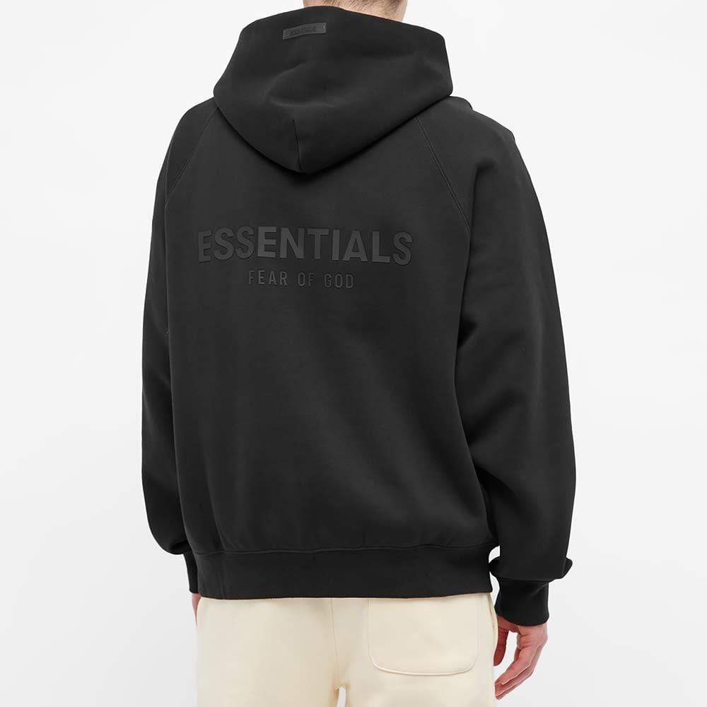 FEAR OF GOD ESSENTIALS Pull-Over Hoodie (SS21) Black/Stretch Limo — XXS — Top View