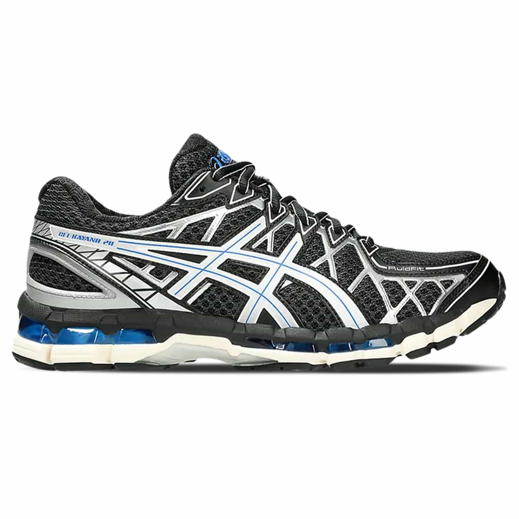 Asics Gel Kayano 20 'Black Silver Blue' — UK 3 | EU 36 | US 4 — Side View