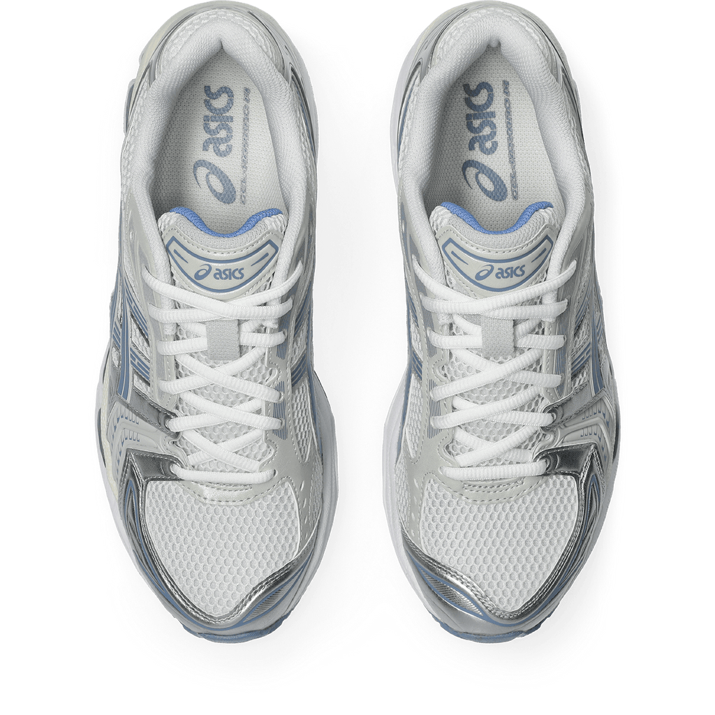 ASICS Gel Kayano 14 'White Light Navy' — UK 3 | EU 36 | US 4 — Lifestyle View