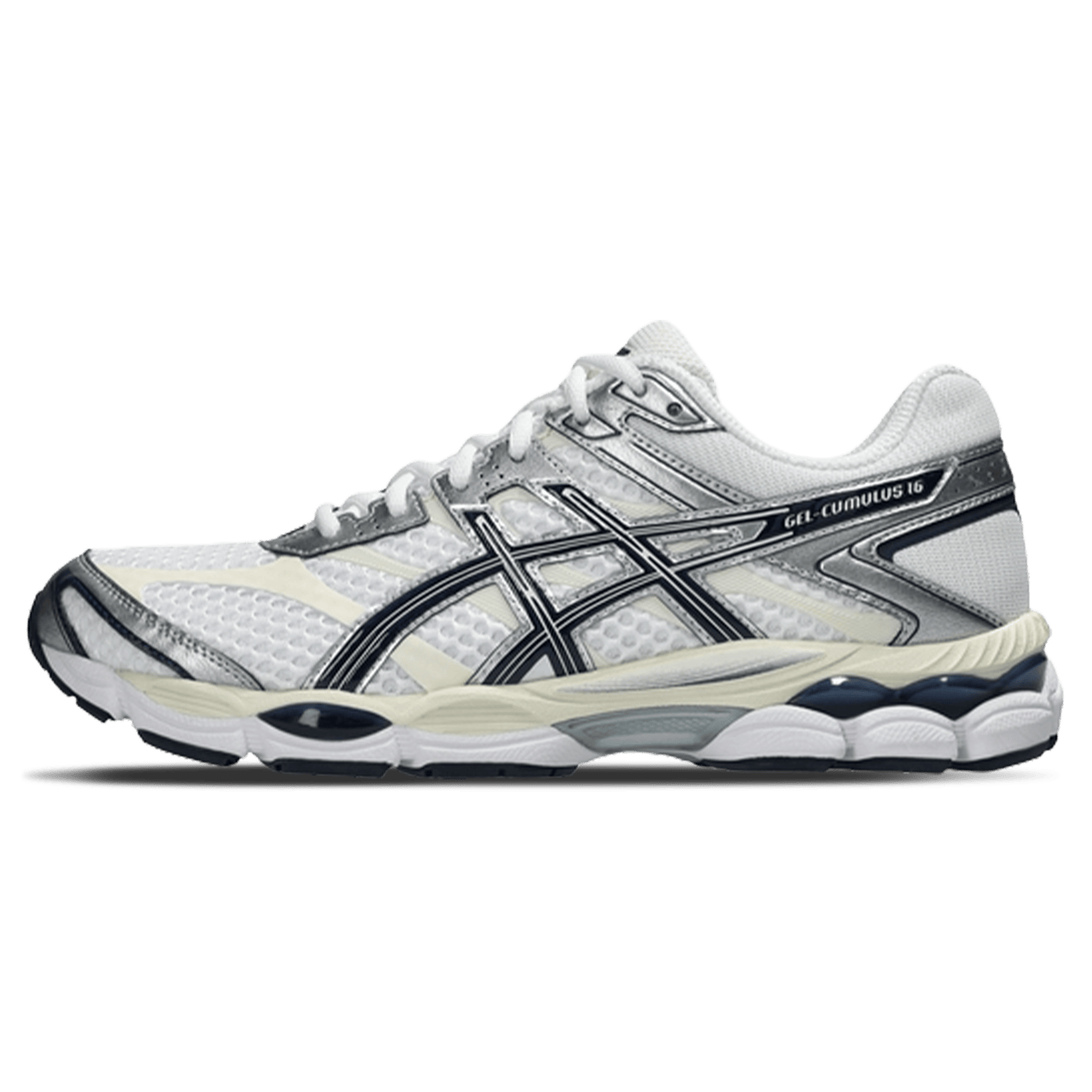 ASICS Gel Cumulus 16 'White Midnight' — UK 3 | EU 36 | US 4 — Front View