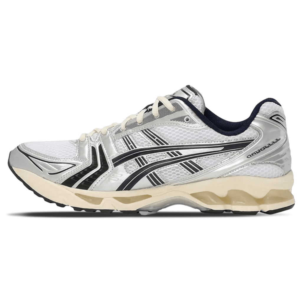 JJJJound x ASICS Gel Kayano 14 'White Midnight Navy' — UK 3 | EU 36 | US 4 — Front View