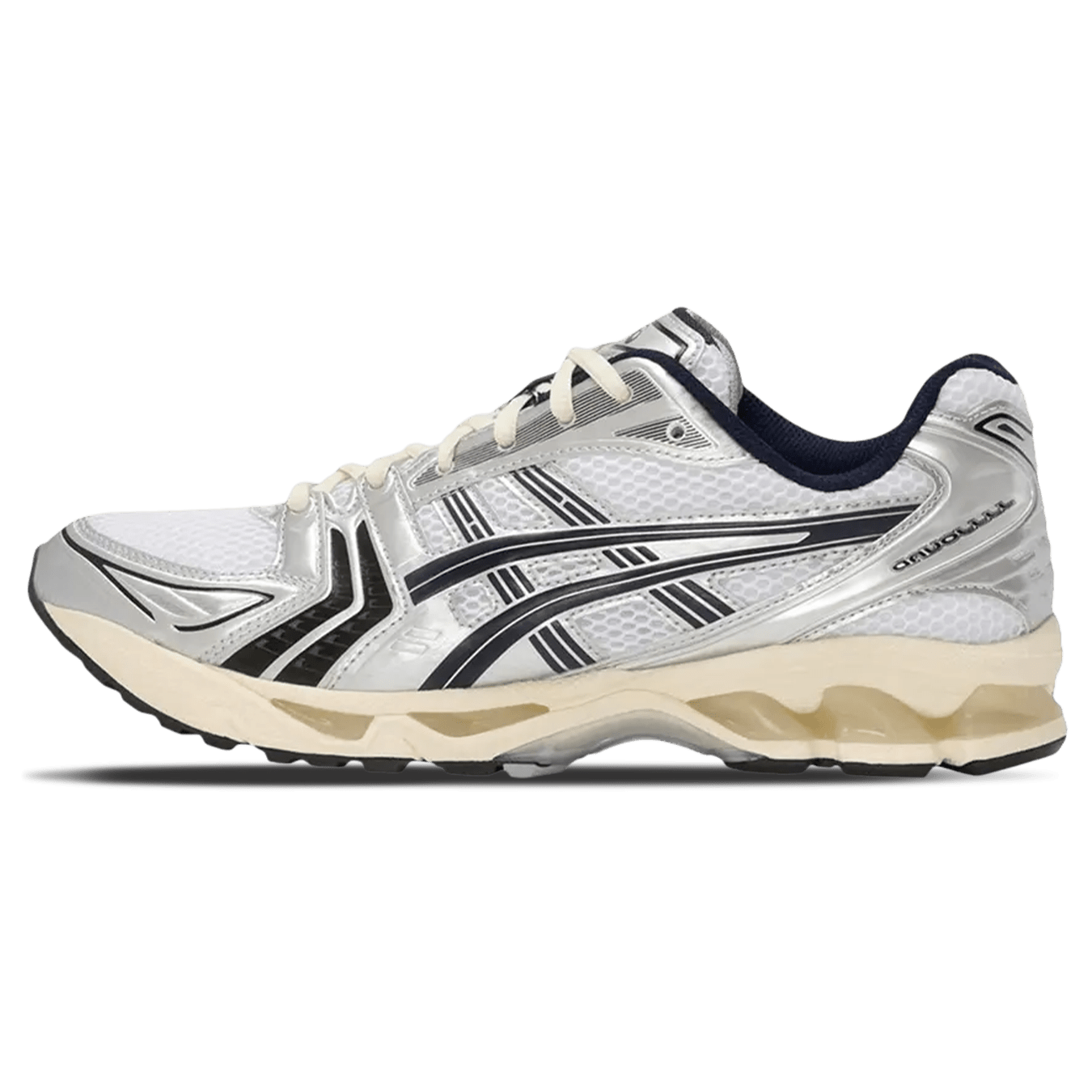 JJJJound x ASICS Gel Kayano 14 'White Midnight Navy' — UK 3 | EU 36 | US 4 — Front View