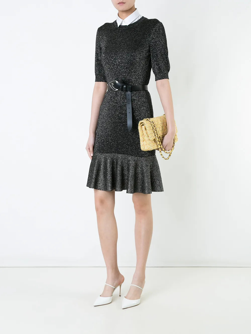 Chanel Pre Owned Tweed Shoulder Bag — Same as shown — Size One Size — Side View