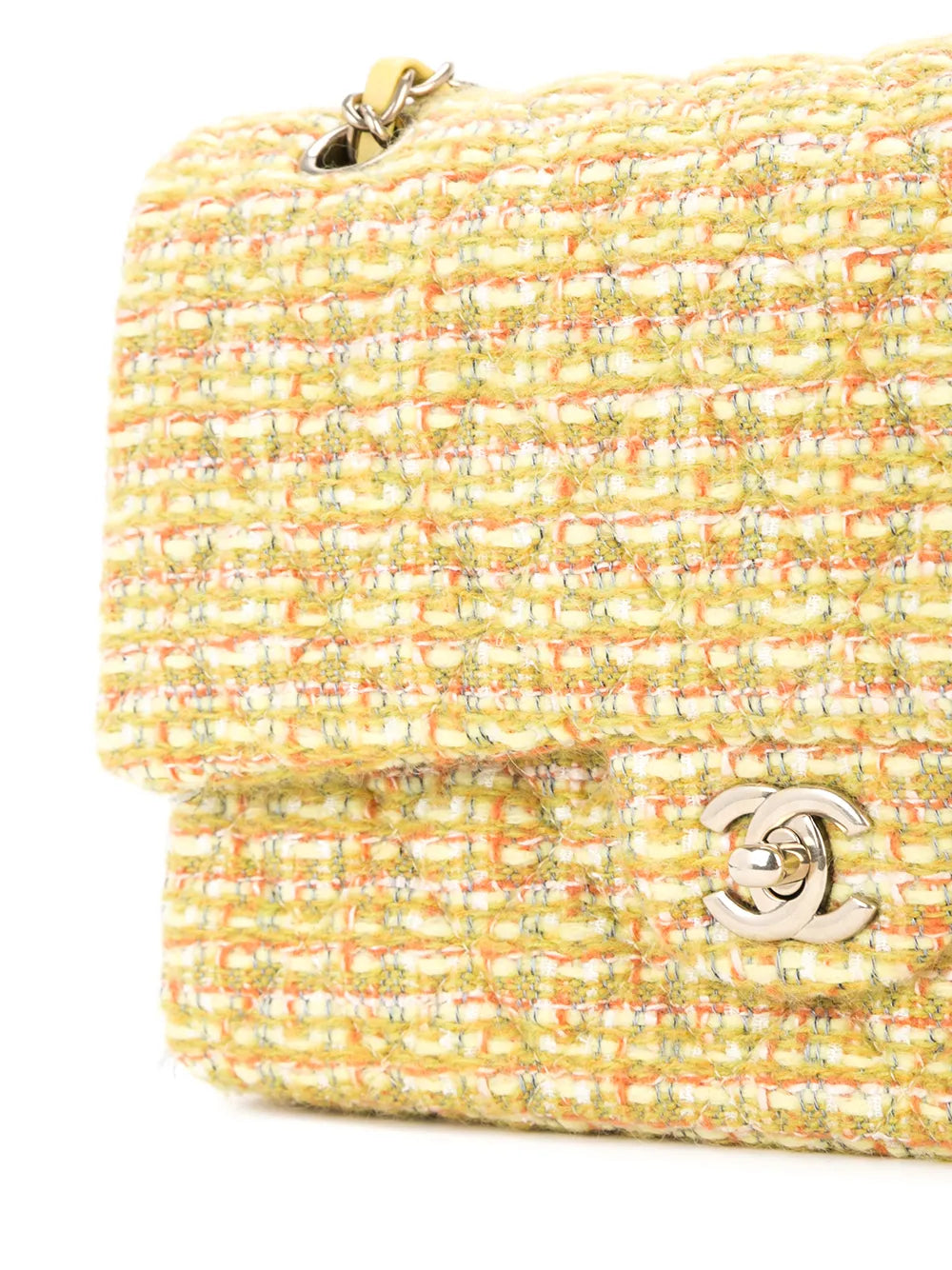 Chanel Pre Owned Tweed Shoulder Bag — Same as shown — Size One Size — Top View