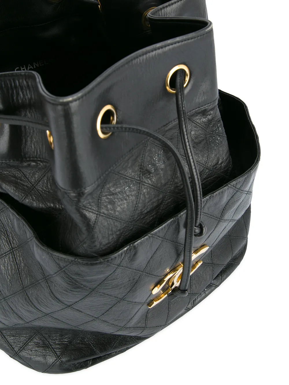 Chanel Pre Owned Drawstring Quilted Chain Shoulder Bag — Same as shown — Size One Size — Detail View