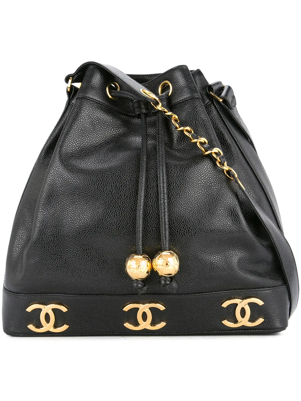 Chanel Pre Owned 1994 1996 Logos Drawstring Shoulder Bag — Same as shown — Size One Size — Front View