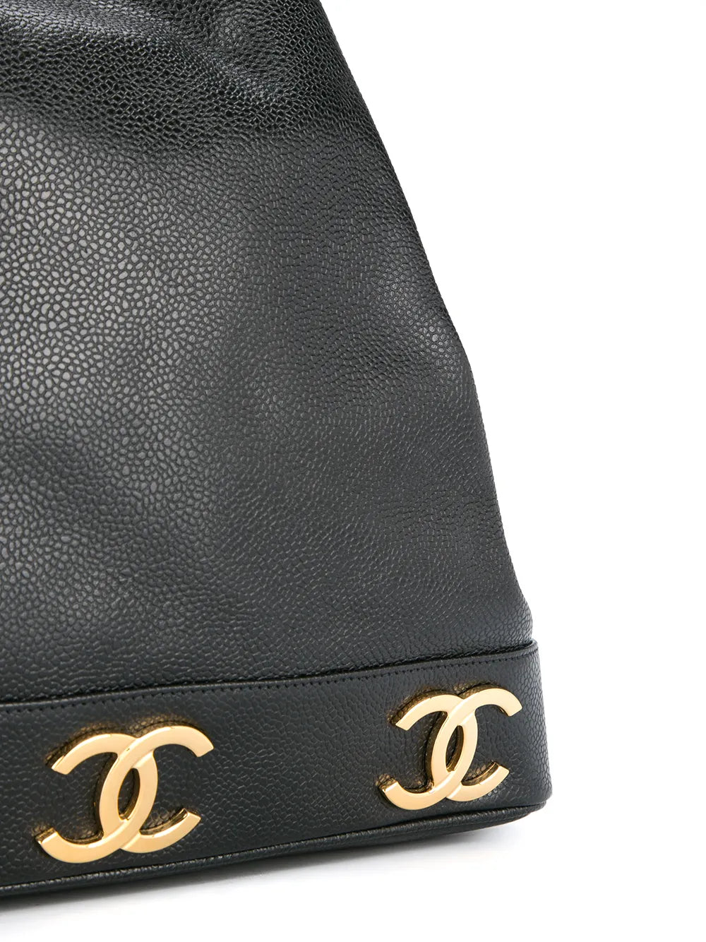Chanel Pre Owned 1994 1996 Logos Drawstring Shoulder Bag — Same as shown — Size One Size — Top View