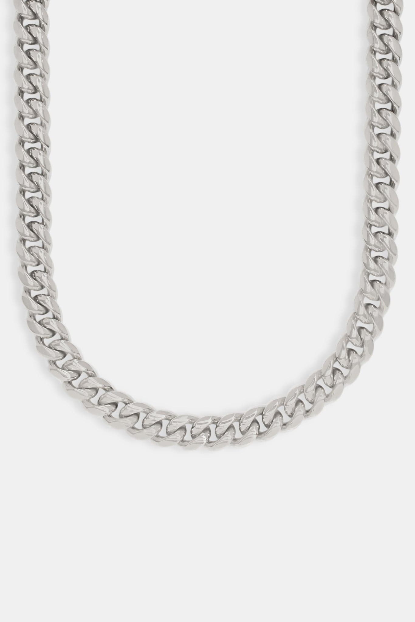 Cernucci Miami Cuban Link Chain - 12mm - White — 18" — Side View