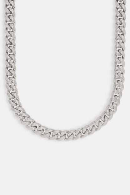 Cernucci Miami Cuban Link Chain - 12mm - White — 18" — Side View
