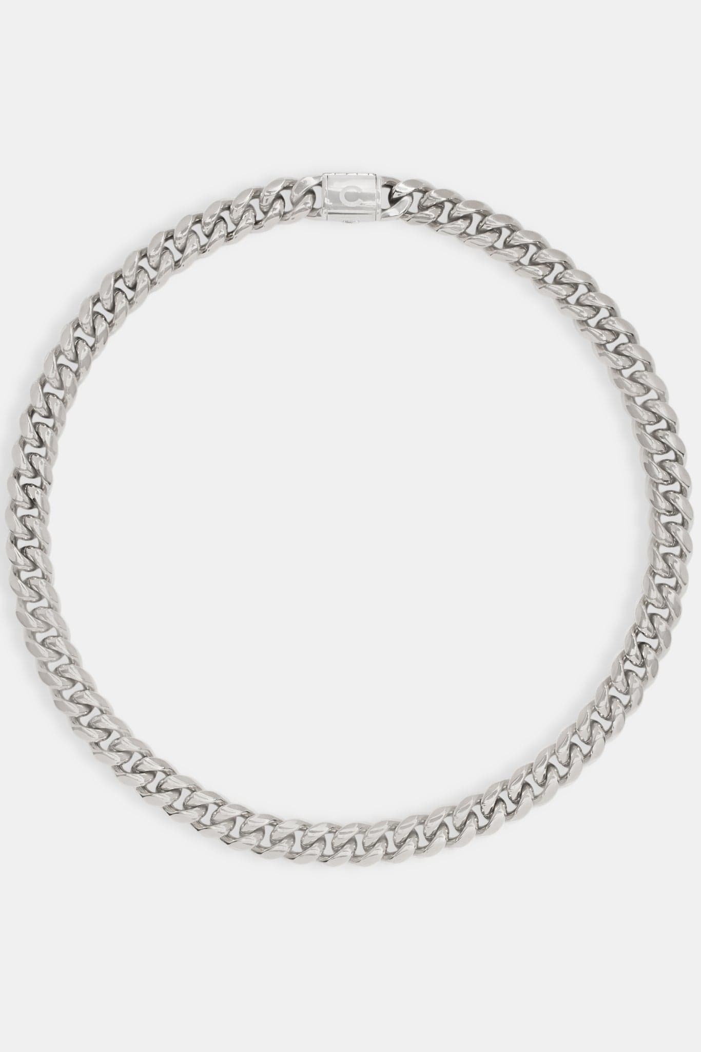 Cernucci Miami Cuban Link Chain - 12mm - White — 18" — Top View