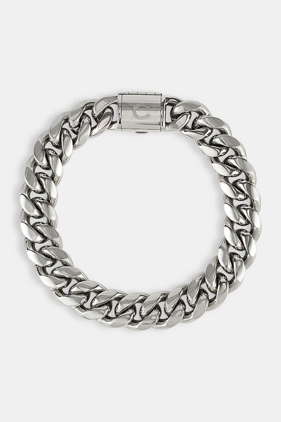 Cernucci Miami Cuban Link Bracelet - 12mm - White — 7" — Side View