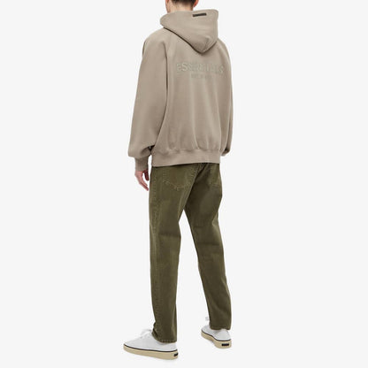 FEAR OF GOD ESSENTIALS Pull-Over Hoodie (SS21) Moss/Goat — XXS — Detail View