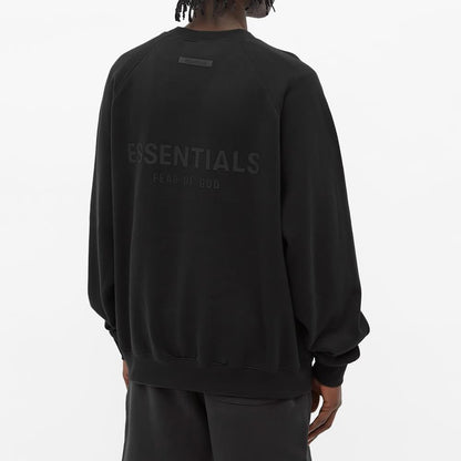 FEAR OF GOD ESSENTIALS Pull-Over Crewneck (SS21) Black/Stretch Limo — XXS — Top View