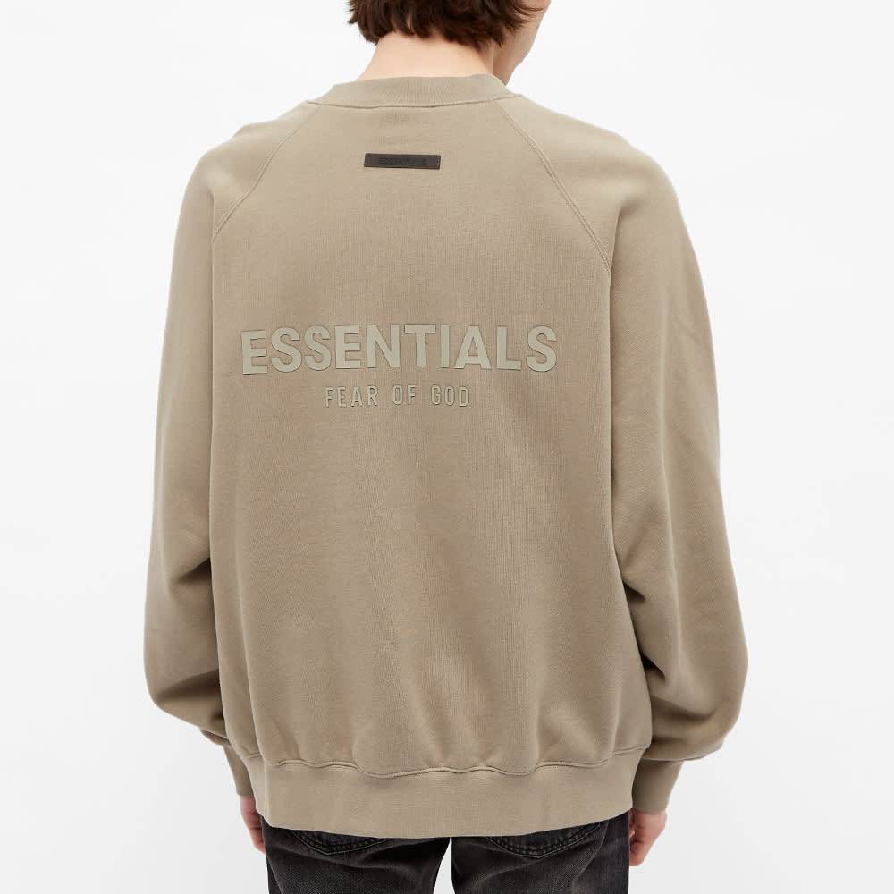 FEAR OF GOD ESSENTIALS Pull-Over Crewneck (SS21) Moss/Goat — XXS — Top View