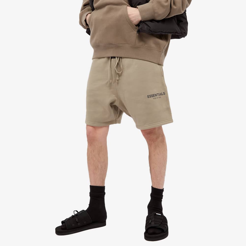 FEAR OF GOD ESSENTIALS Shorts (SS21) Moss/Goat — XXS — Back View