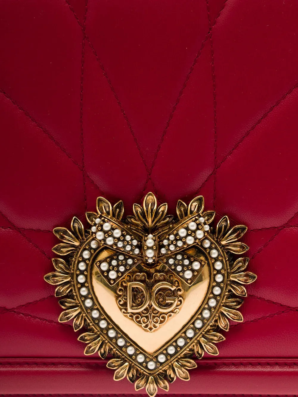 Dolce Gabbana Large Devotion Quilted Shoulder Bag — Same as shown — Size One Size — Top View