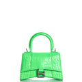 Balenciaga Top Handle Hourglass XS in Tempete, Exotic Effect Leather — Front View