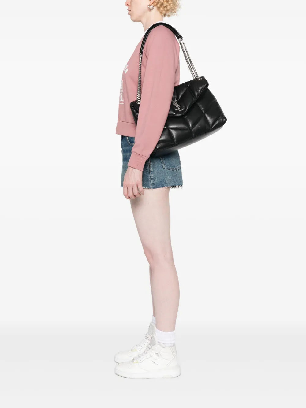 Saint Laurent Medium Loulou Leather Shoulder Bag — Same as shown — Size One Size — Side View