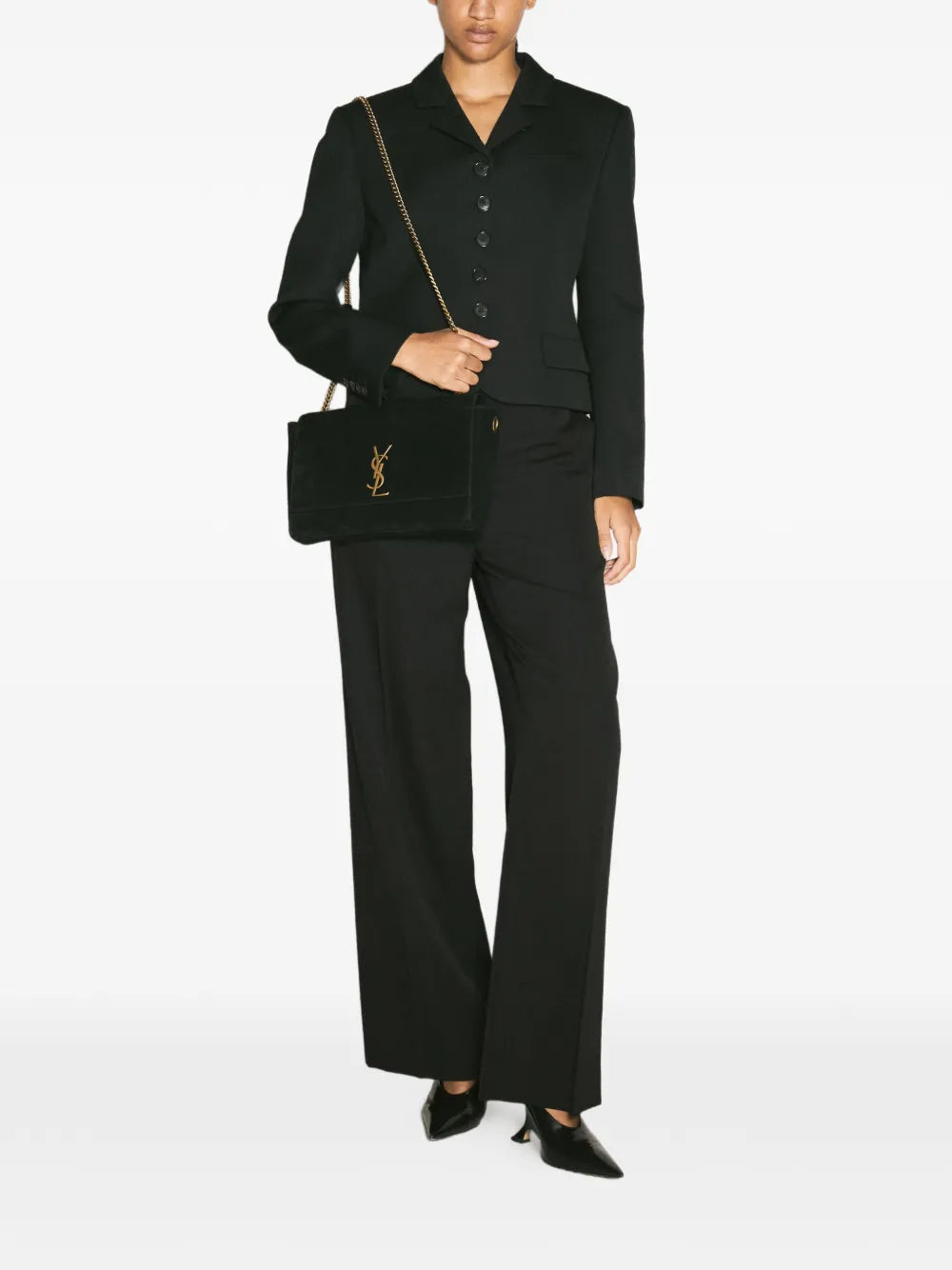 Saint Laurent Medium Kate Logo Plaque Shoulder Bag — Same as shown — Size One Size — Side View