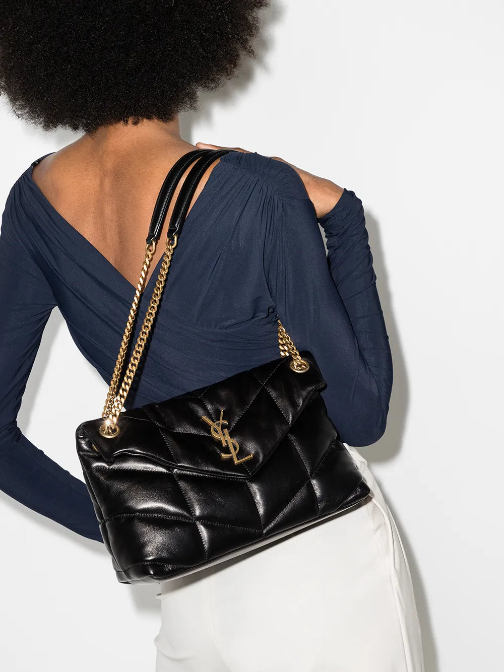 Saint Laurent Small Loulou Puffer Shoulder Bag — Same as shown — Size One Size — Side View